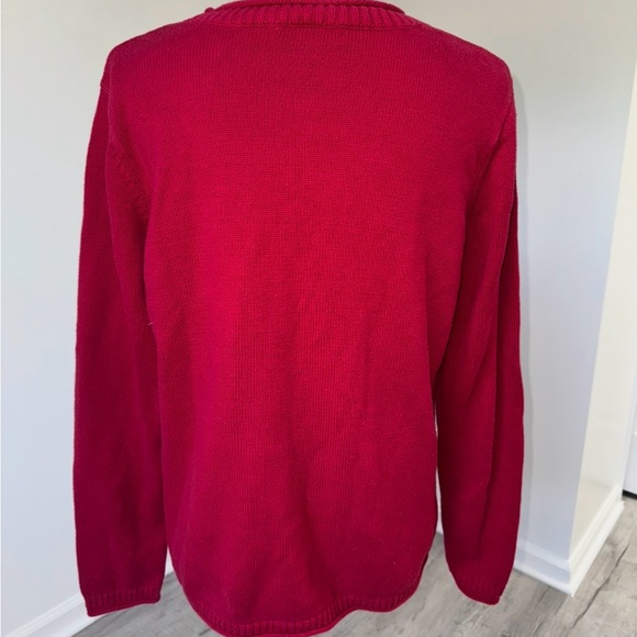 Christopher & Banks Red Holiday Owl‎ Sweater Snowflakes Women’s Size Large - Picture 3 of 6